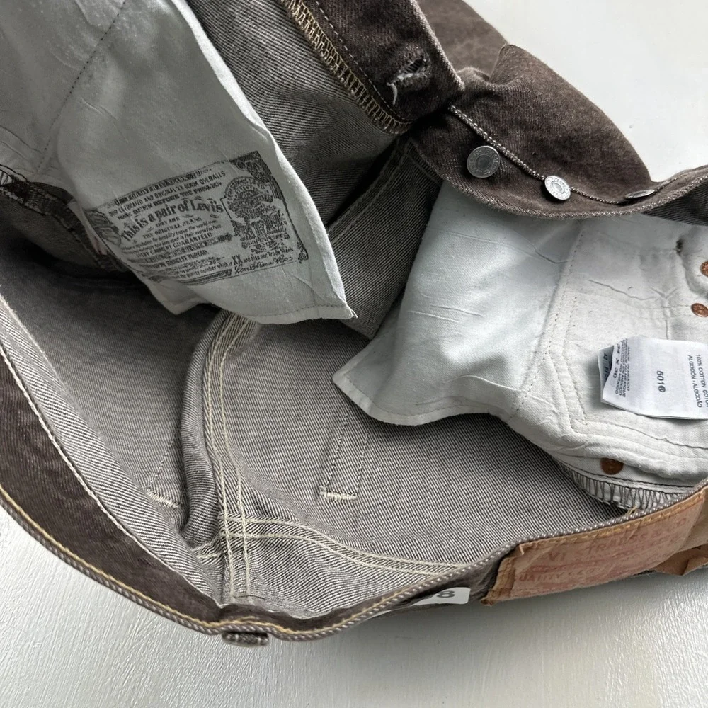 Y2K Levis 501 XX‎ Straight Jeans Men Fits 32x28 Button Fly Brown Denim Mexico